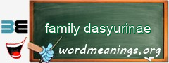 WordMeaning blackboard for family dasyurinae